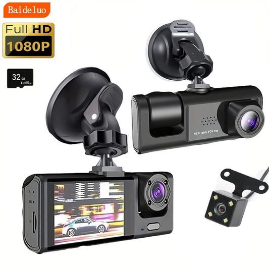 Baideluo™ 1080P Dash Cam with Night Vision &amp; Triple Lens DVR Recorder