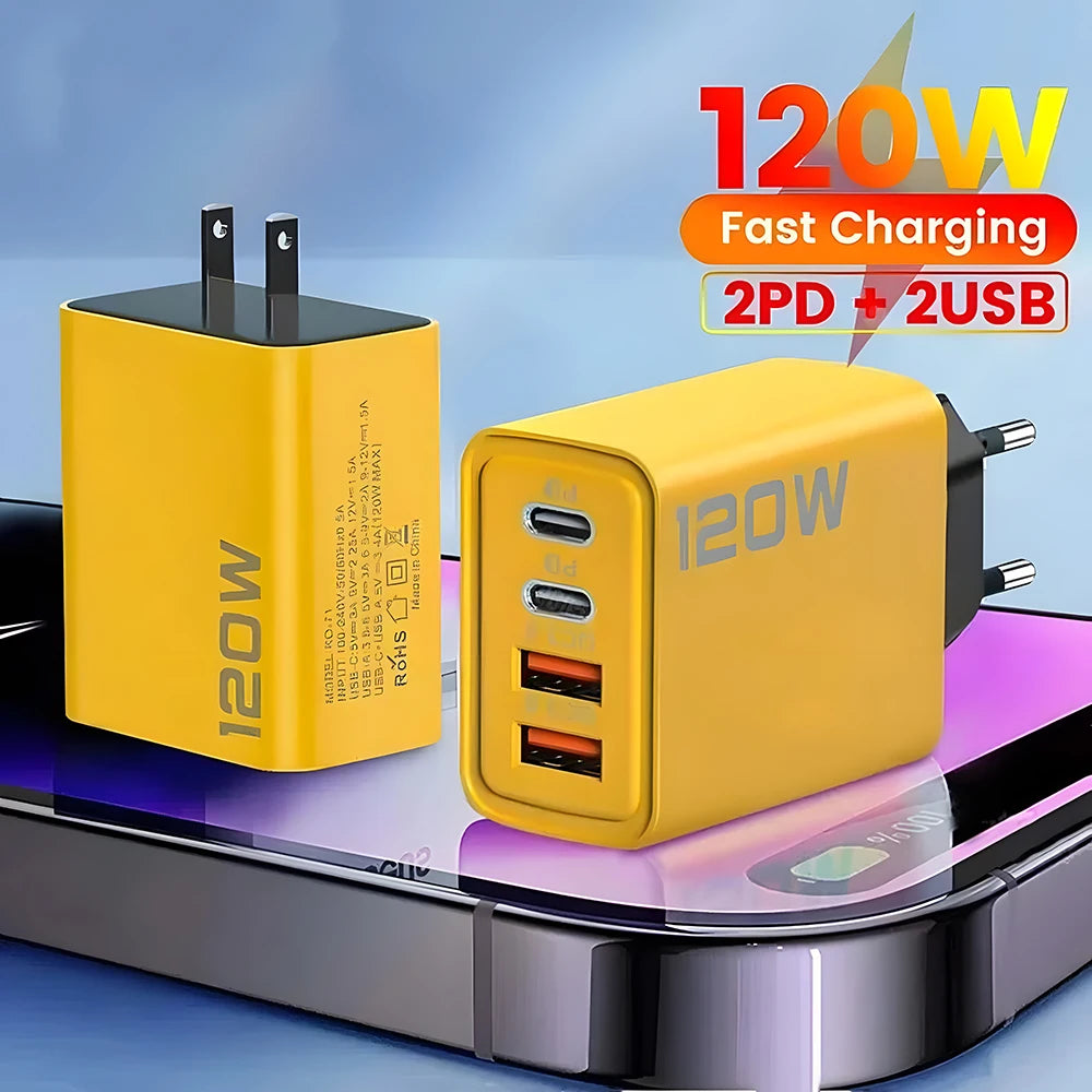 EOENKK™ 4-Port 120W USB-C PD Charger – Power Your World